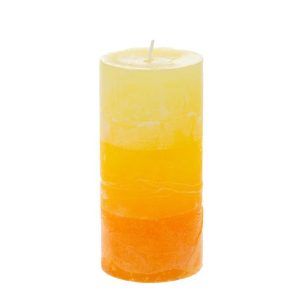 Kynttilä 15cm liukuvärjätty kelt