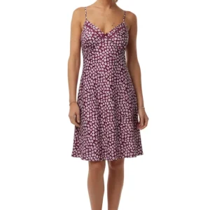 Ladies Satin Chemise Size 8 to 20 in Petit Fleur Print with Faggotting Trim