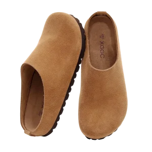 Cork Footbed Sandals with Arch Support - Comfortable Anti Slip Leather Clogs