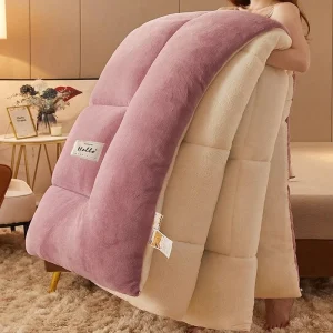 Lamb Wool Blanket Super Warm Thickened Quilt 5kg Comforter for Winter, Spring, and Autumn - Single & Double Milk Velvet