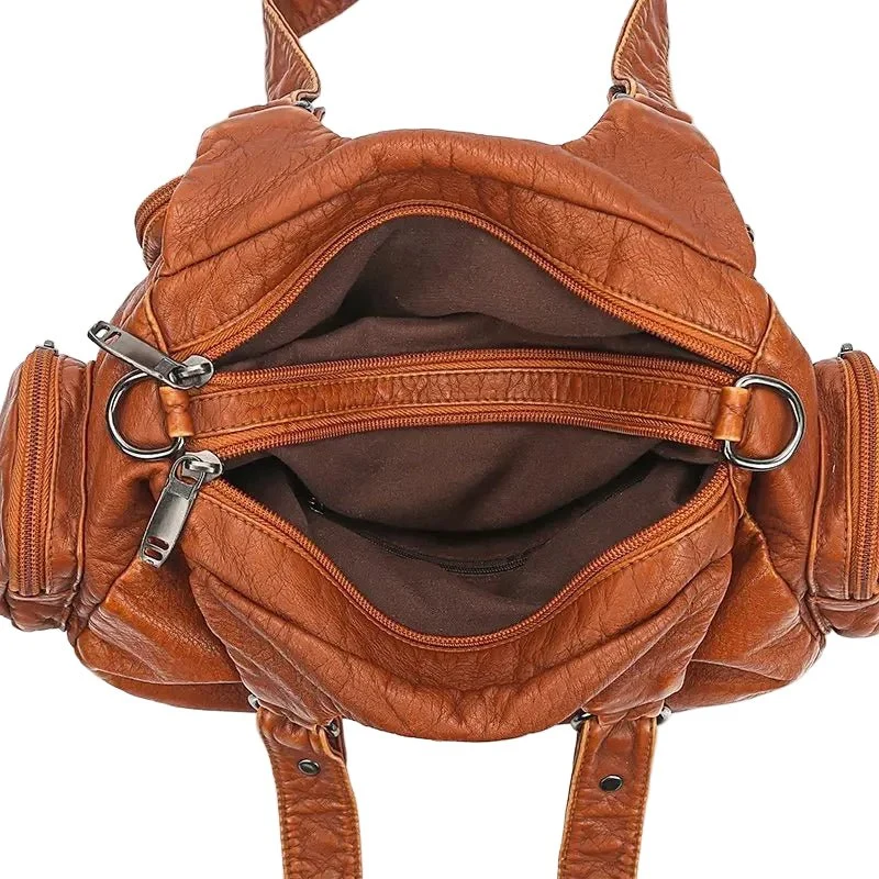 Luxury Women's Leather Messenger Bag - High Quality Soft Leather Shoulder Tote - Image 6