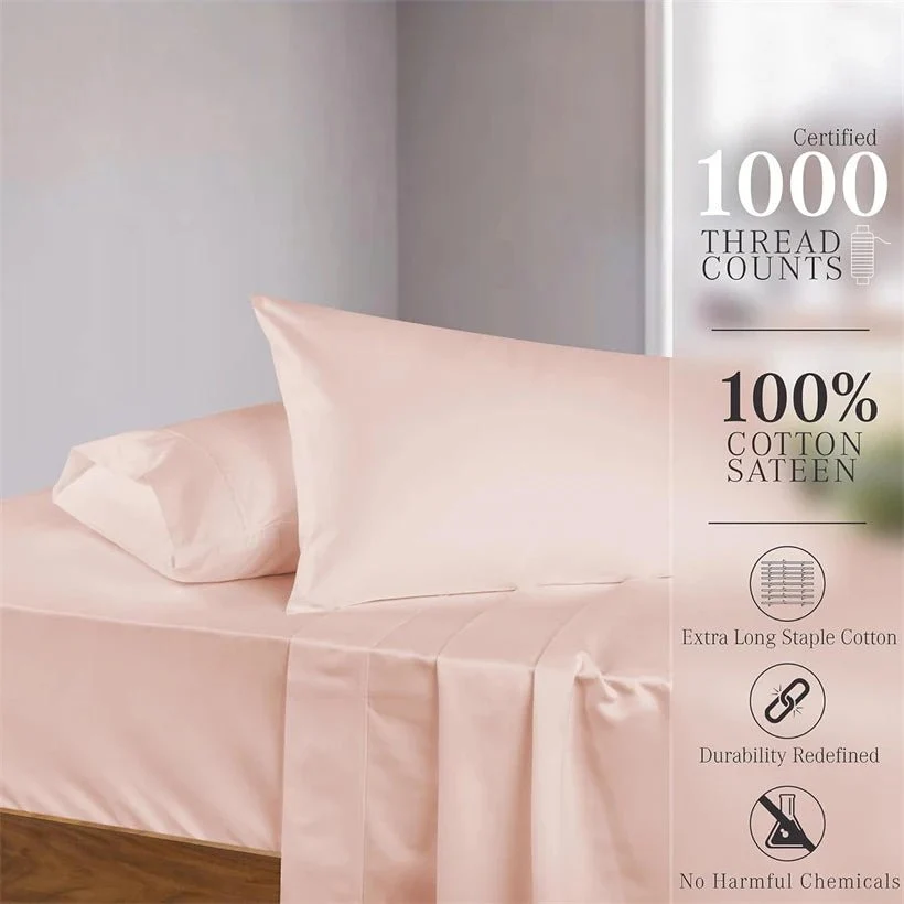 Soft Egyptian Cotton Bed Sheet Set 1000TC Luxury Bedding 4/6pcs Fitted Sheet Pillowcase - Image 4