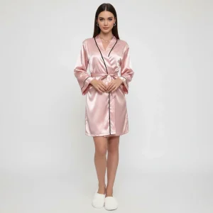 Elevate Your Comfort with our Women's Satin Kimono Robe