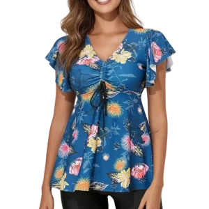 Large Flower Print Tankini Swimsuit Set for Women - Stylish and Comfortable Swimwear