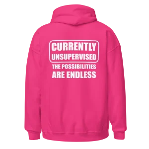 Currently Unsupervised - Unisex Huppari (selkäprintti)